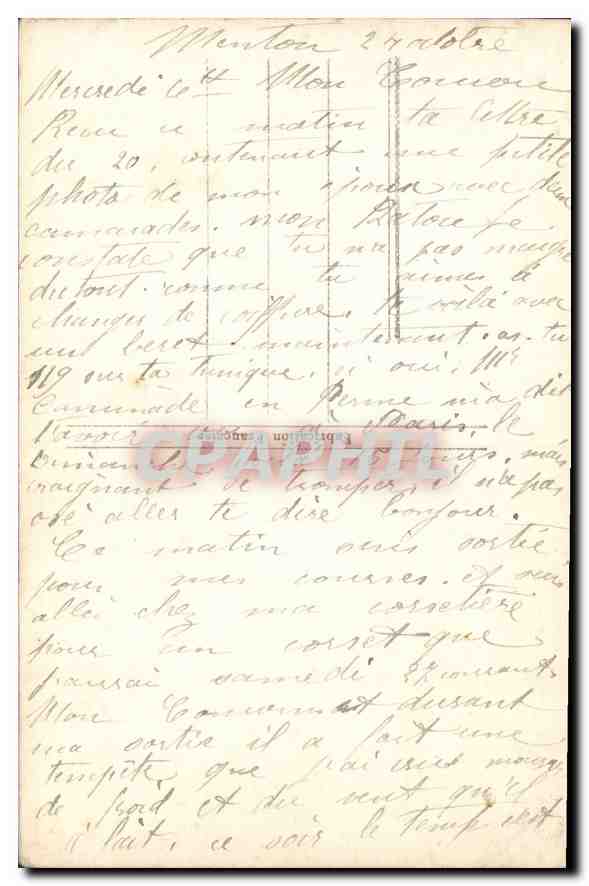 CPA Femme — Verso