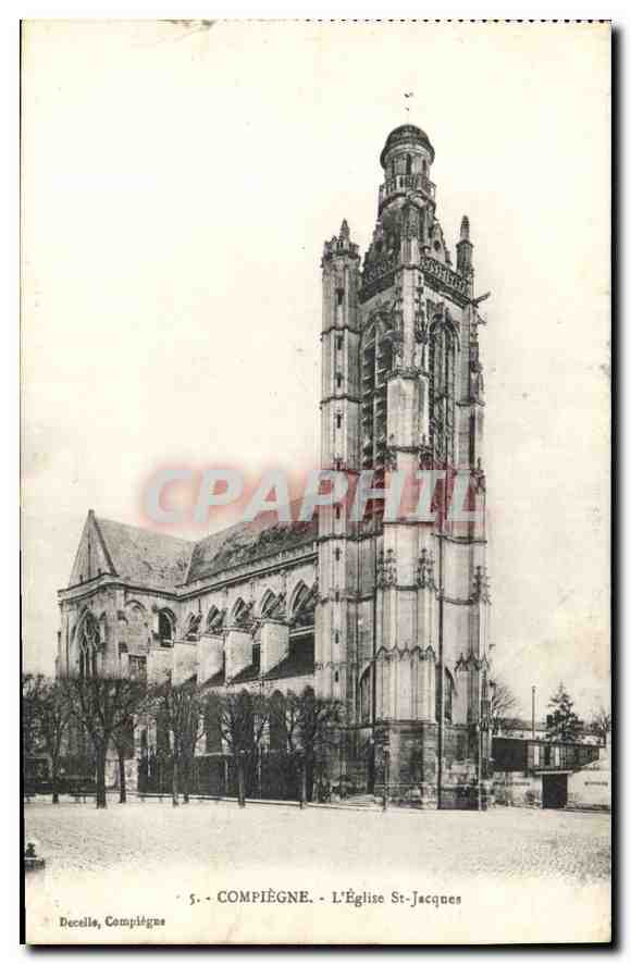 Compiègne - L'Église St-Jacques — éditeur Decelle, n°5 - Anverso