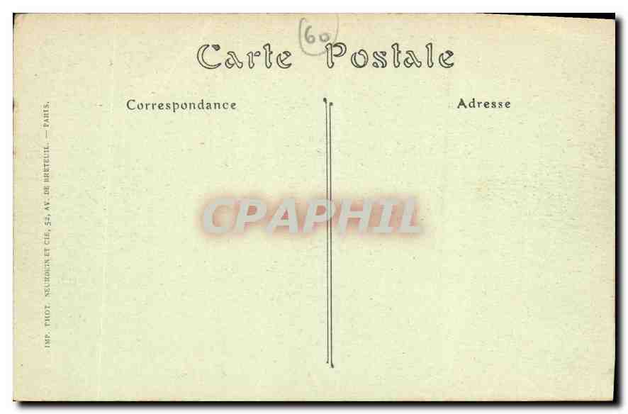 CPA Compiegne vue sur la Place du Chateau et la Ville  — Verso