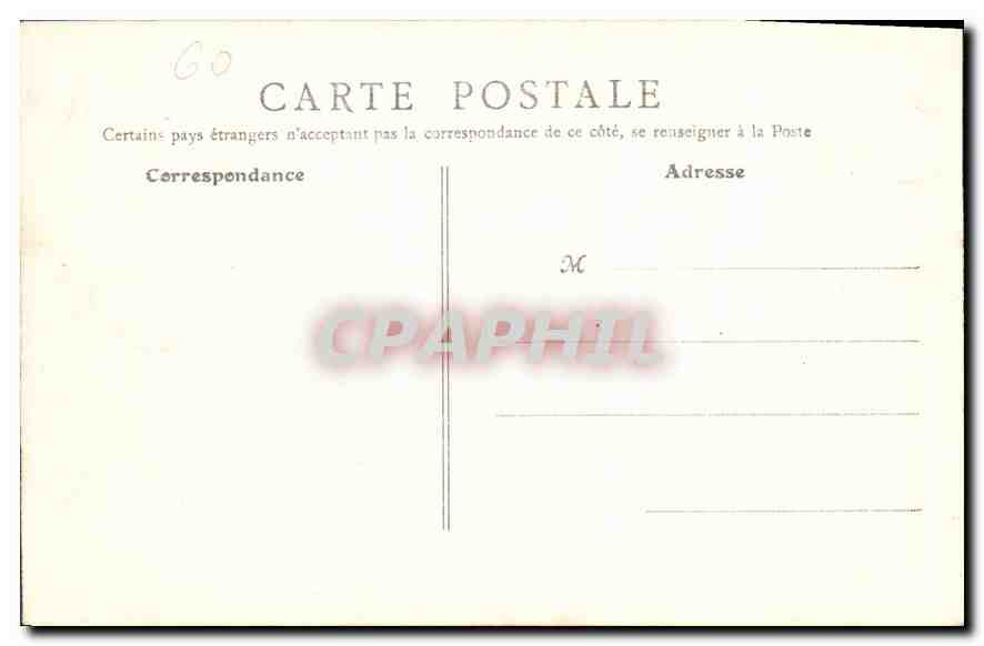 CPA Chateau de Chantilly Cote Sud est Statue du Connetable  — Verso