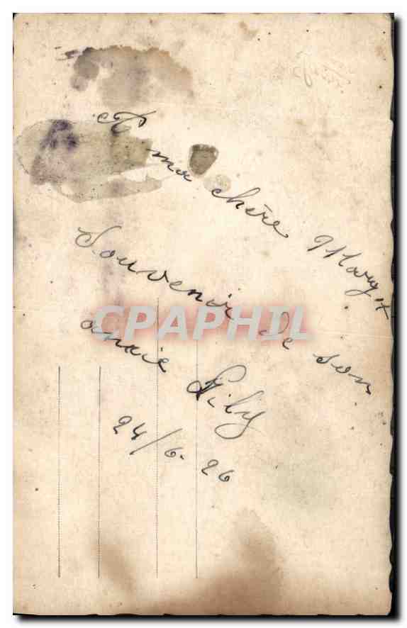CARTE PHOTO Femme — Verso