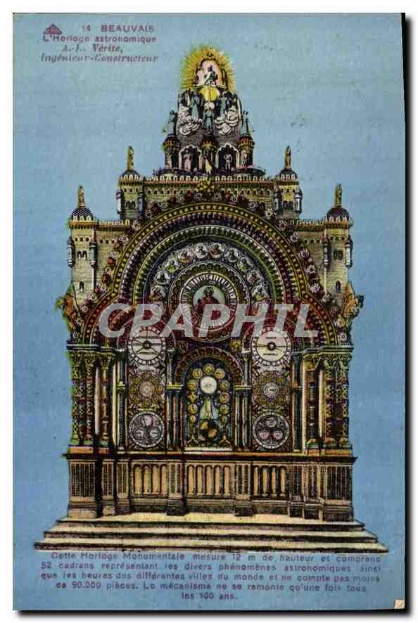 CPA Beauvais l'Horloge Astronomique Verite Ingenieur Constructeur 