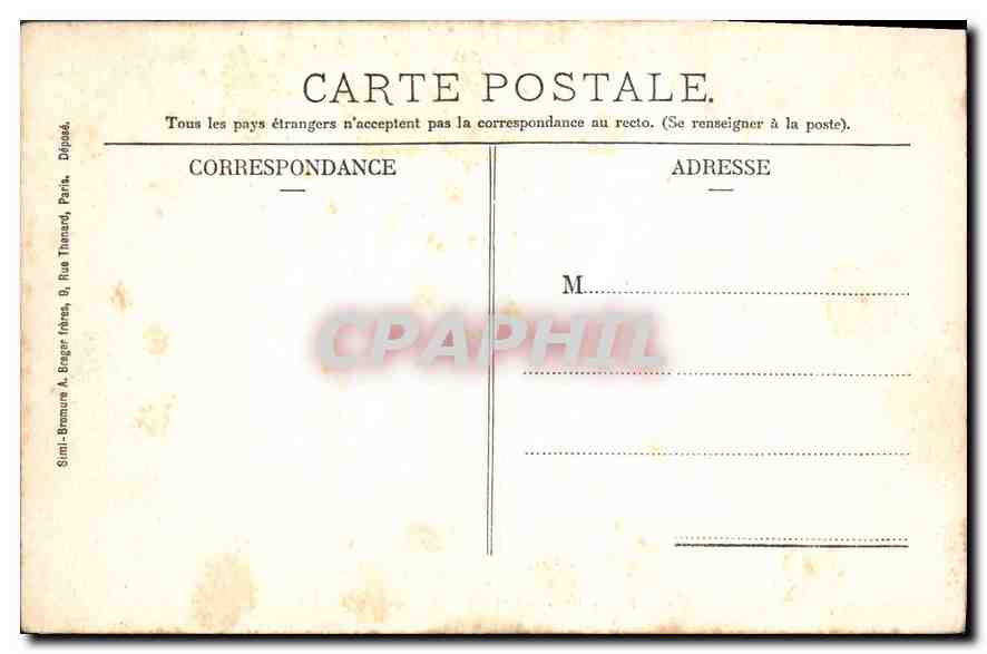 Chantilly - Château des Fontaines - Vue du Parc — Mme. Vve. Robineau, édit., Chantilly — Rückseite