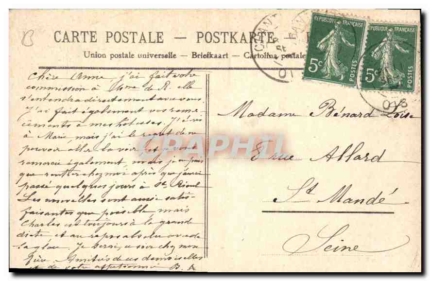 Chantilly — Le Château, façade Sud-Ouest — Collection R.F. n°86 — Rückseite