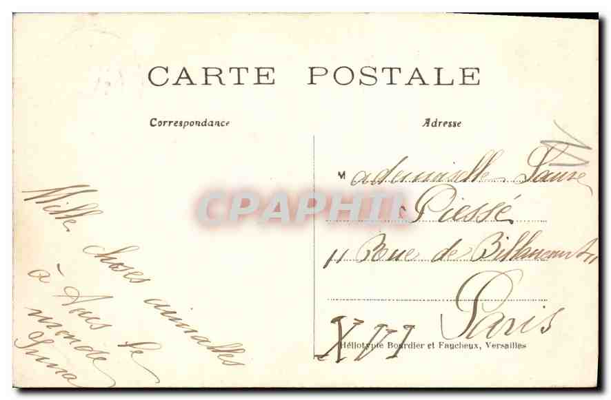 CPA Chateau de Chantilly vu de la Pelouse  — Rückseite