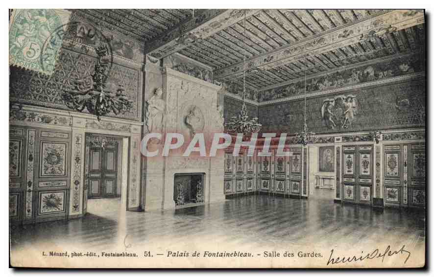 Paleis van Fontainebleau — Zaal van de Wachters — L. Ménard, fot.-edit., Fontainebleau. 51