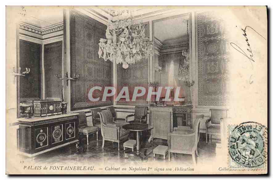 Palacio de Fontainebleau — Estudio donde Napoleón I firmó su Renuncia — Editor: Neurdein Frères, París