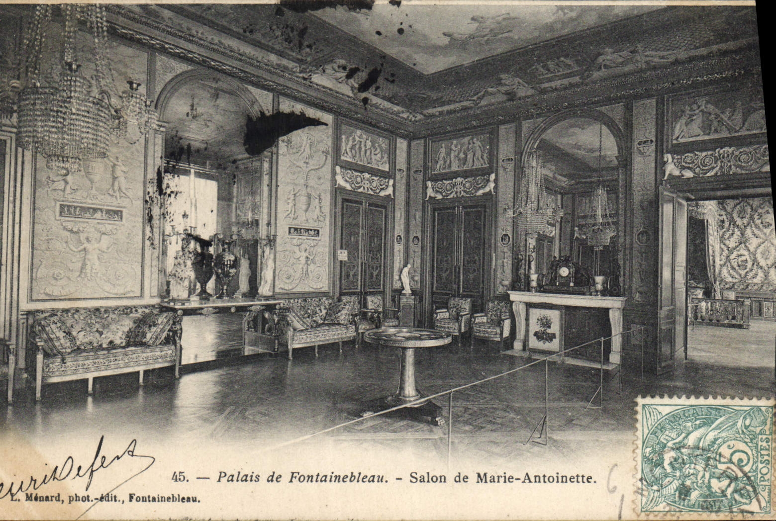 Palast von Fontainebleau — Salon de Marie-Antoinette — L. Ménard, Foto-Verlag, Fontainebleau