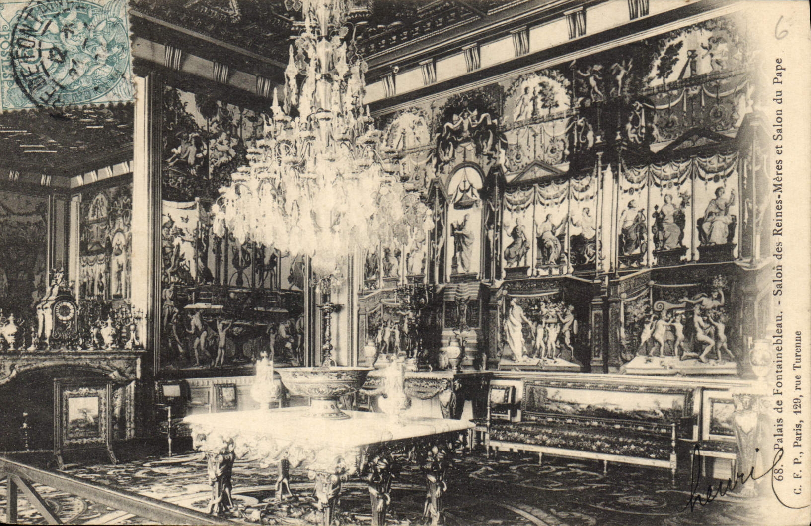 Palais de Fontainebleau — Salon des Reines-Mères et Salon du Pape — C.F.P. Paris, 129, rue Turbule