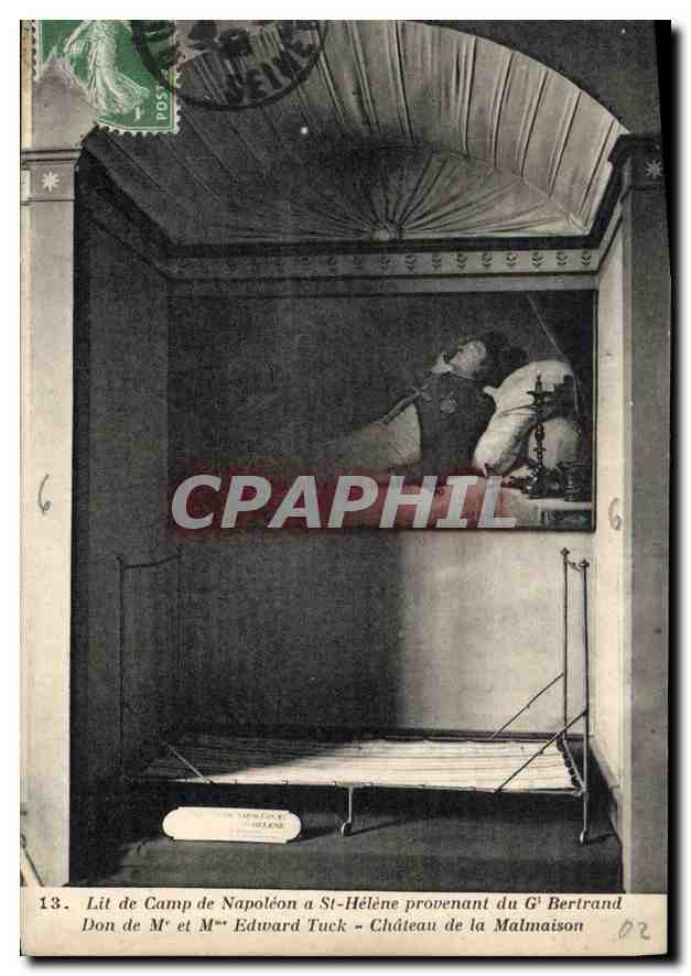 CPA Lit de Camp de Napoleon a St Helene Provenant du G Bertrand don de M et Mme Edivard Tuck Chateau