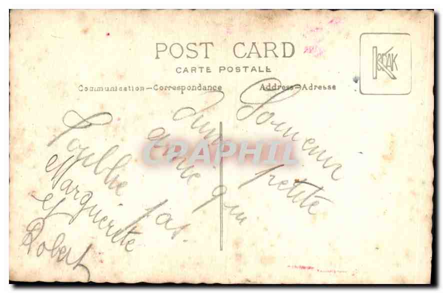 CARTE PHOTO Femme — Verso