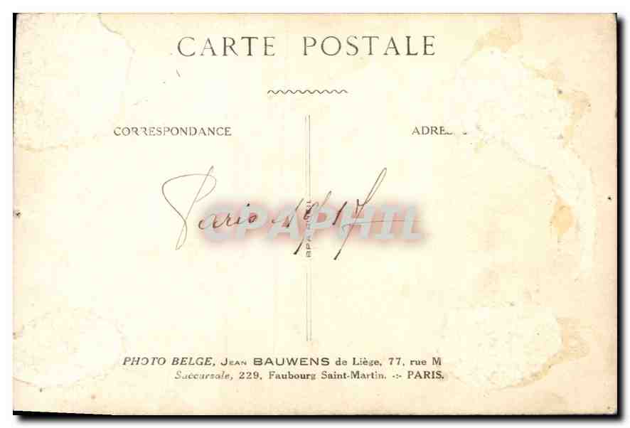 CARTE PHOTO Femme — Verso