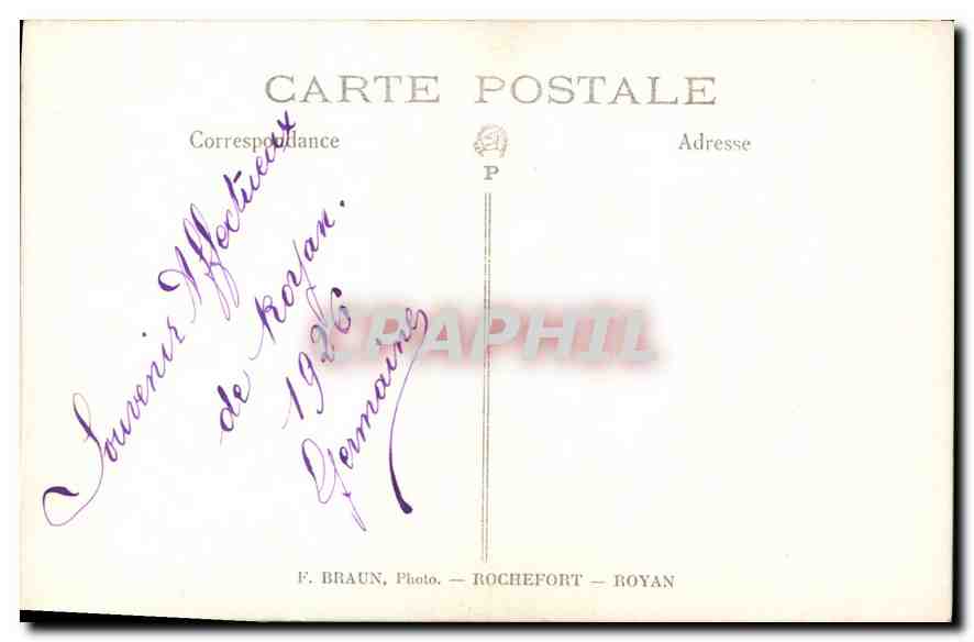 CARTE PHOTO Femme — Rückseite