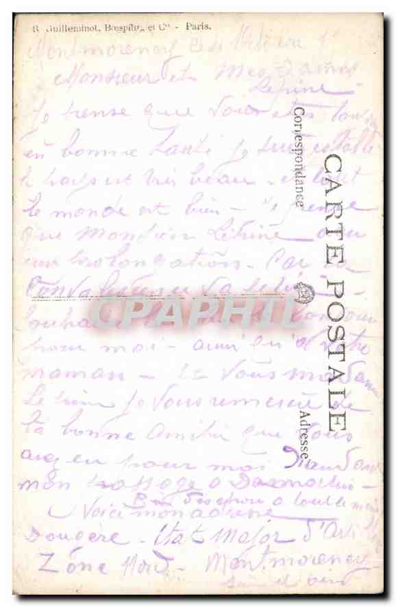 CARTE PHOTO Montmorency Personnages Soldats Militaria Chien — Verso