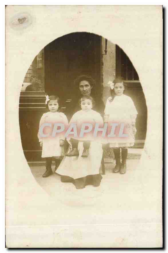 CARTE PHOTO Enfants Femme