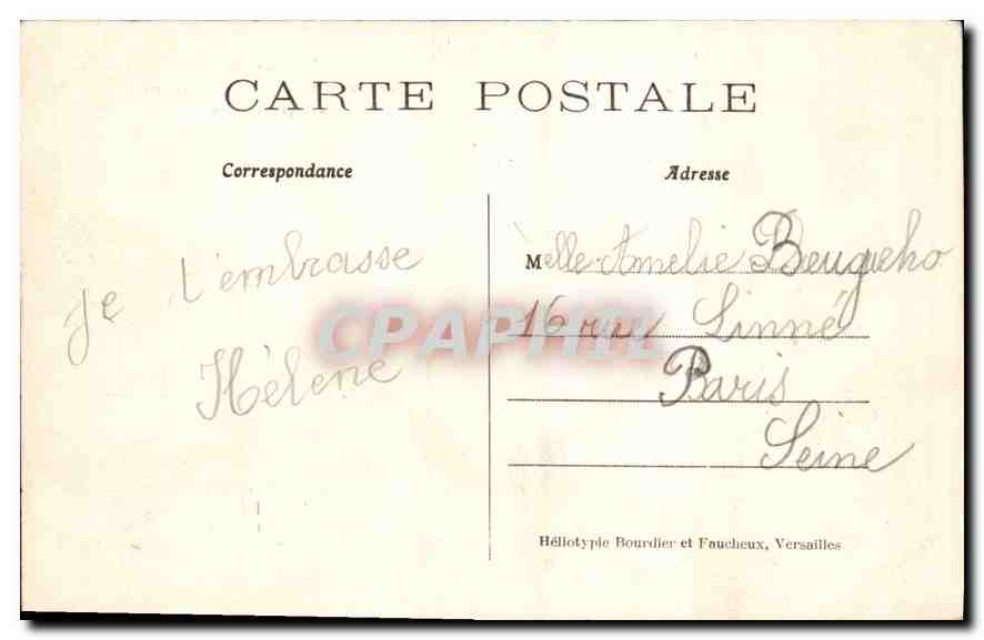 CPA Versailles Parc de la Fondation Chauchard Portique Italien  — Verso