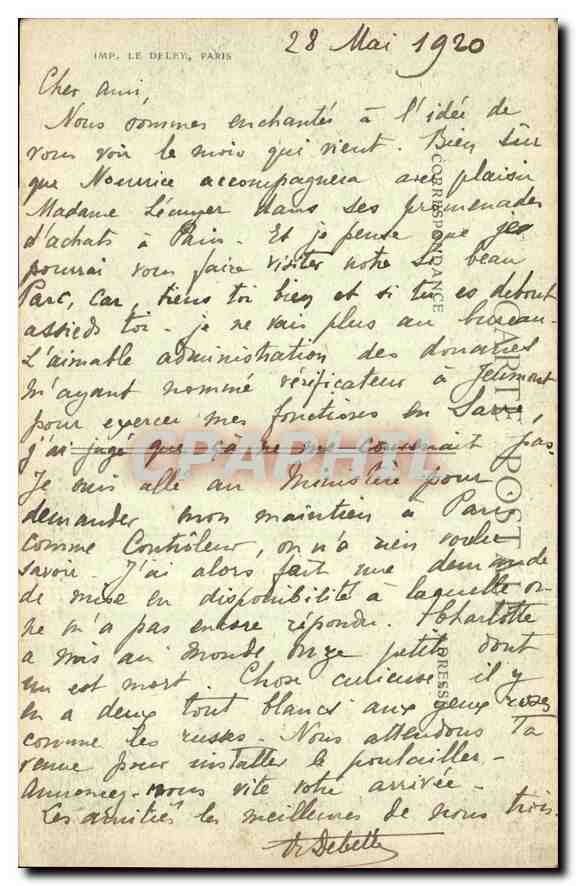 Versailles — Le Parc — Grotte d'Apollon, motif principal — IMP. LE DELFY, PARIS — Verso