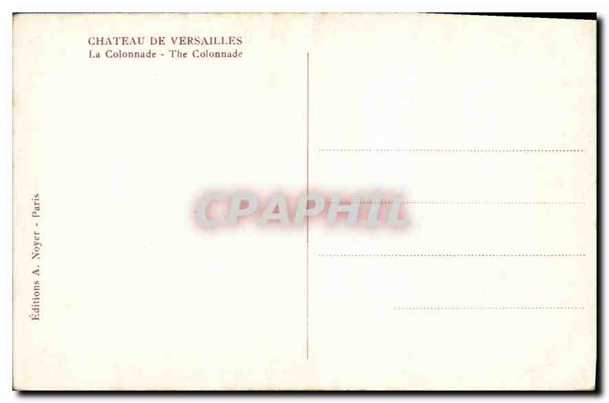 CPA Chateau de Versailles la Colonnade  — Verso