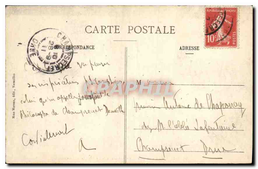 CPA Versailles Hameau de Marie Antoinette le Temple de l'Amour  — Verso