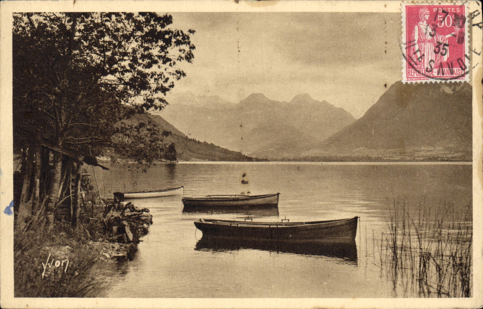 Lago y el Macizo de los Bauges — Annecy (Alta Saboya) — Yvon