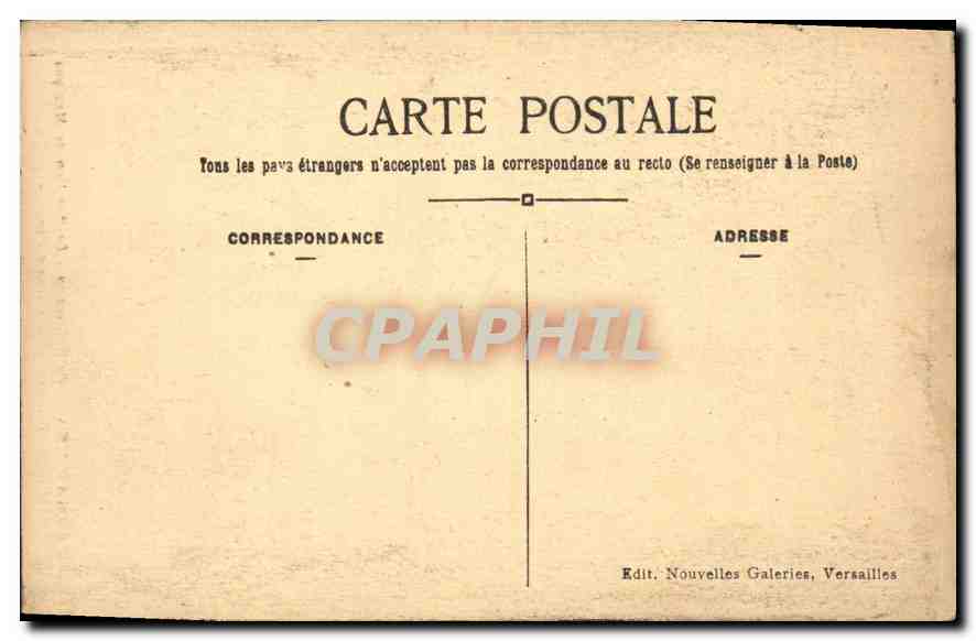 Versailles — Petit Trianon — Le Pavillon de Musique — Éditeur Nouvelles Galeries, n°90 — Verso