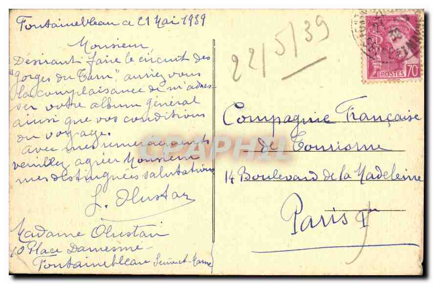 CPA Fontainebleau le Theatre  — Verso
