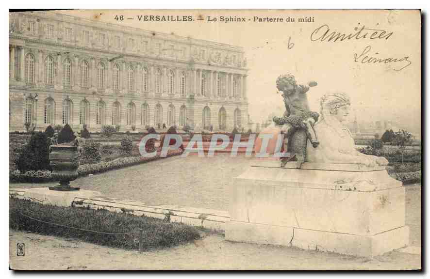 CPA Versailles le Sphinx Parterre du midi