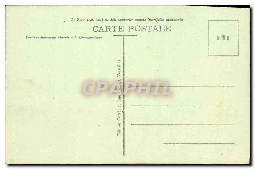 Versailles — Façade Château, côté Parc — Édition Cassé, 9, Rue Colbert, Versailles — Verso