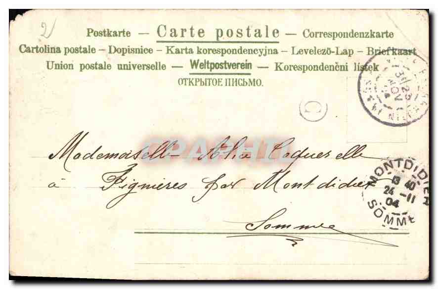 CPA Femme — Verso