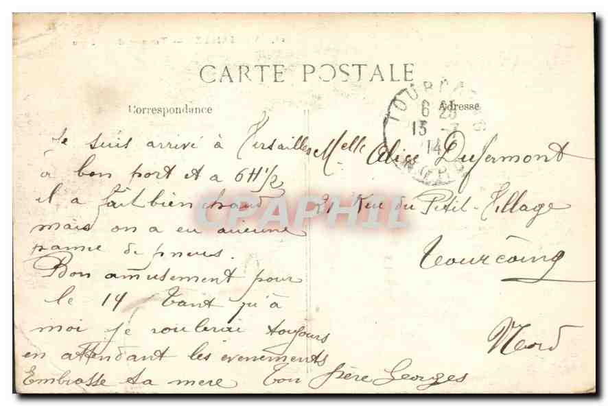 CPA Versailles Terrasse du Chateau Lion — Verso