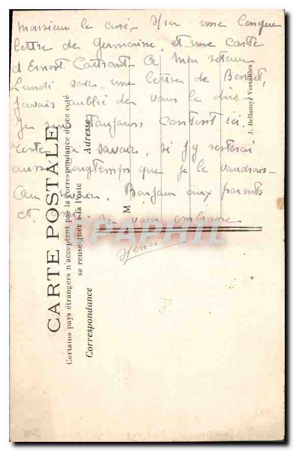 CPA Parc de Versailles Bassin de Ceres de Regnaudin  — Verso