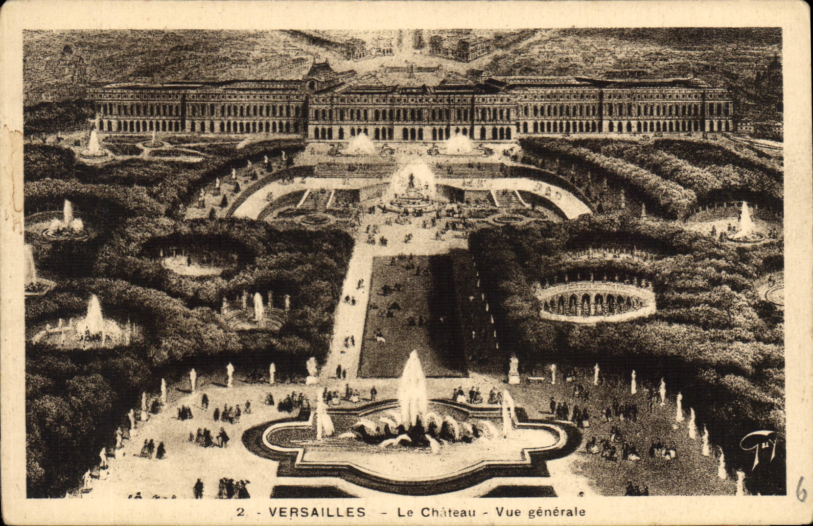 Versailles — Le Château — Vue générale — Édition Leconte, n°2