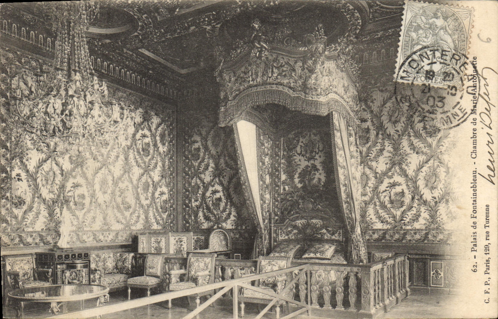 Chambre de Marie-Turenne — Palais de Fontainebleau — C.F.P., Paris, 1903