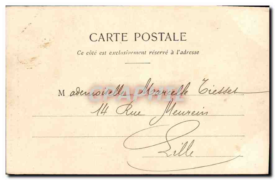 Chambre de Marie-Turenne — Palais de Fontainebleau — C.F.P., Paris, 1903 — Verso