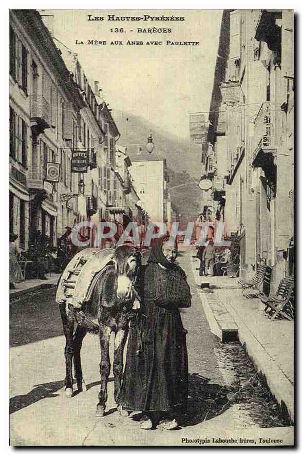 REPRO Folklore Les Hautes Pyrenees Bareges la Mere aux anes avec Paulette 