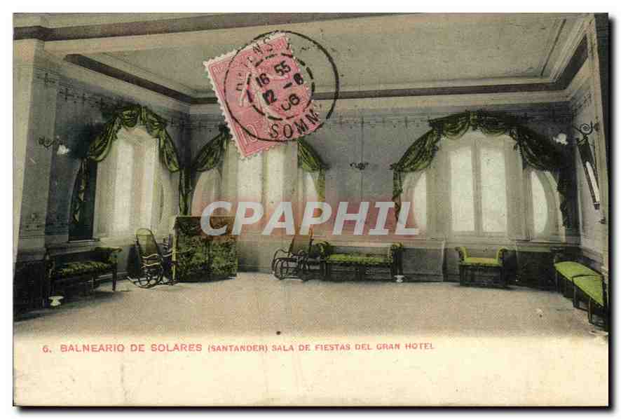 Saal der großen Hotel — Balneario de Solares (Santander) — Union Postal Universal