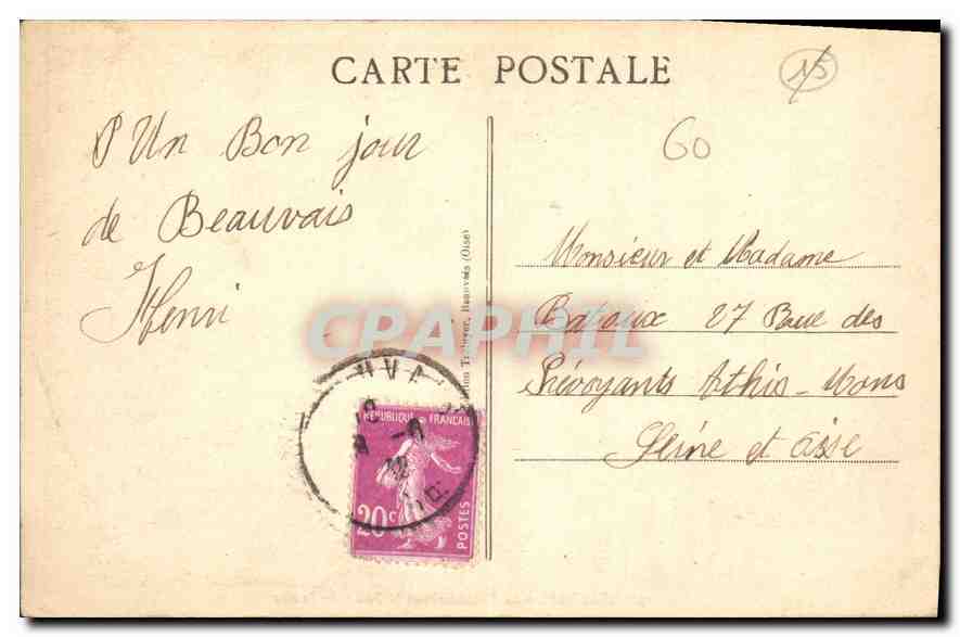 CPA Beauvais la Cathedrale et le Palais de Justice  — Rückseite
