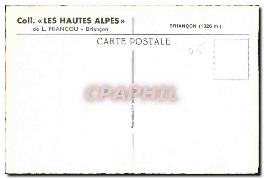 CPA Les Hautes Alpes Briancon  — Back