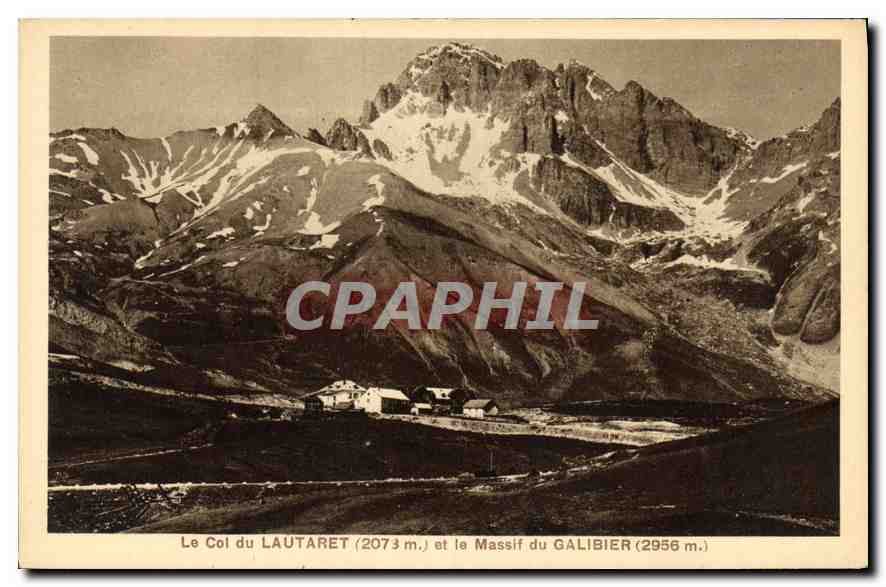 Le Col du LAUTARET (2073 m.) et le Massif du GALIBIER (2956 m.) — Héliogravure d'Art, Martinotto Frères, Grenoble