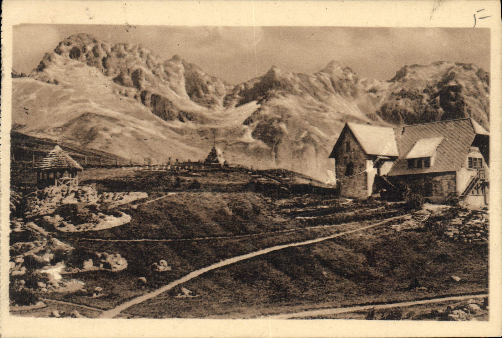 Col du Lautaret — Il Giardino Alpino (2100m) e la Catena del Grand Galibier (3242m) — Edizione L. Martin, Briançon