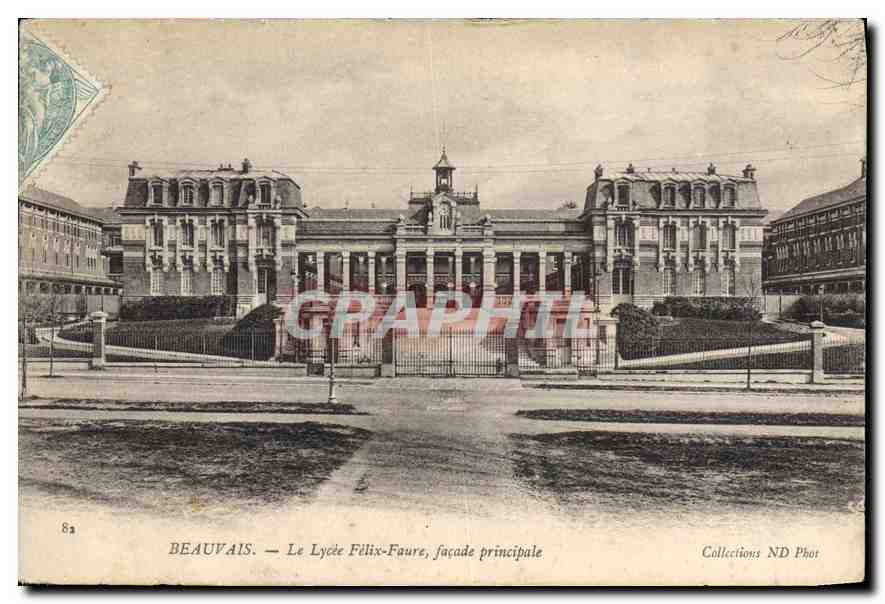 CPA Beauvais Le Lycee Felix Faure facade principale 