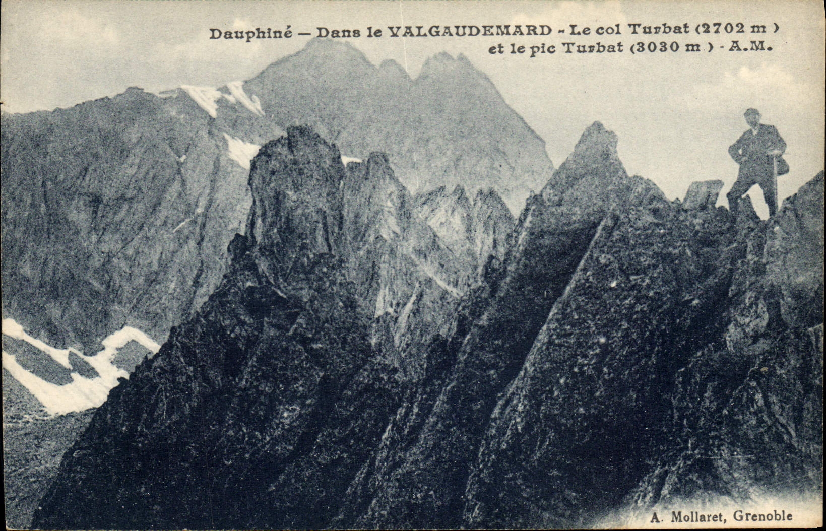Dauphiné — Dans le VALGAUDEMARD — Le col Turbat (2702 m) et le pic Turbat (3030 m) — A. Mollaret, Grenoble