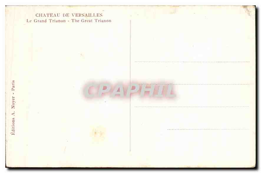 CPA Chateau de Versailles le Grand Trianon  — Verso