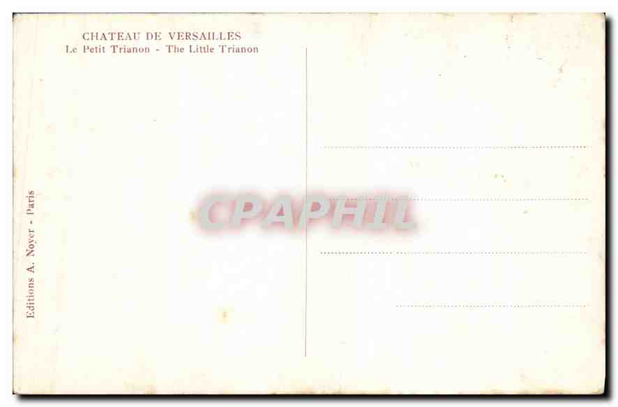 CPA Chateau de Versailles Le Petit Trianon  — Verso