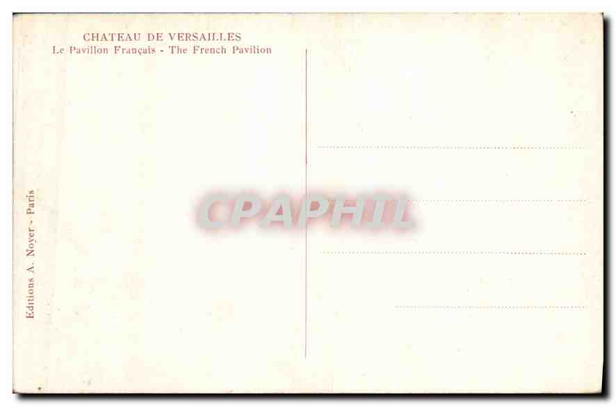 CPA Chateau de Versailles le Pavillon Francais  — Verso
