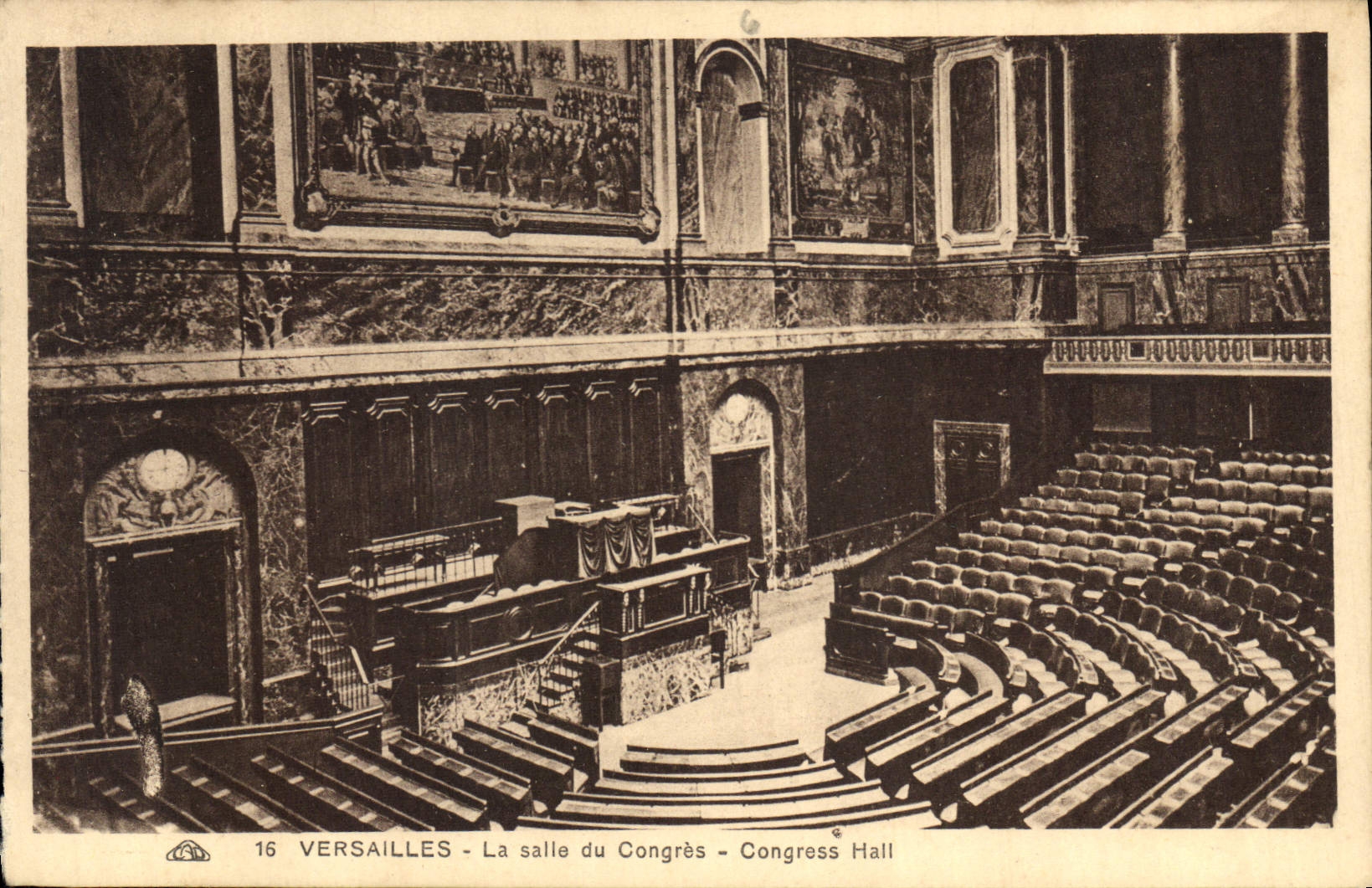 Versailles - La salle du Congrès - Congress Hall — éditeur CPAPHIL, n° 16