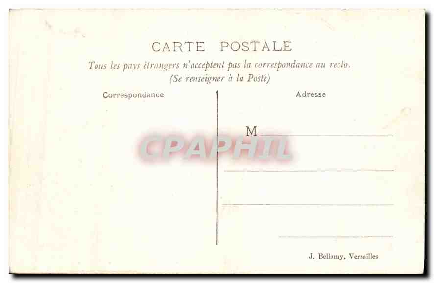 CPA Petite Trianon Facade sur les jardins  — Verso