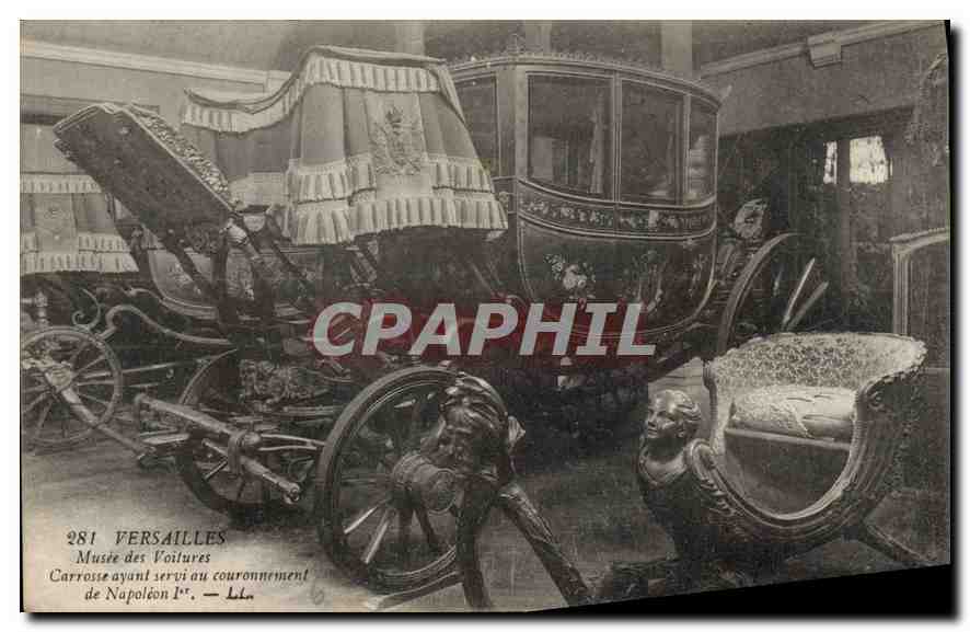 CPA Versailles Musee des Voitures Carrosse ayant au couronnement de Napoleon Ier 