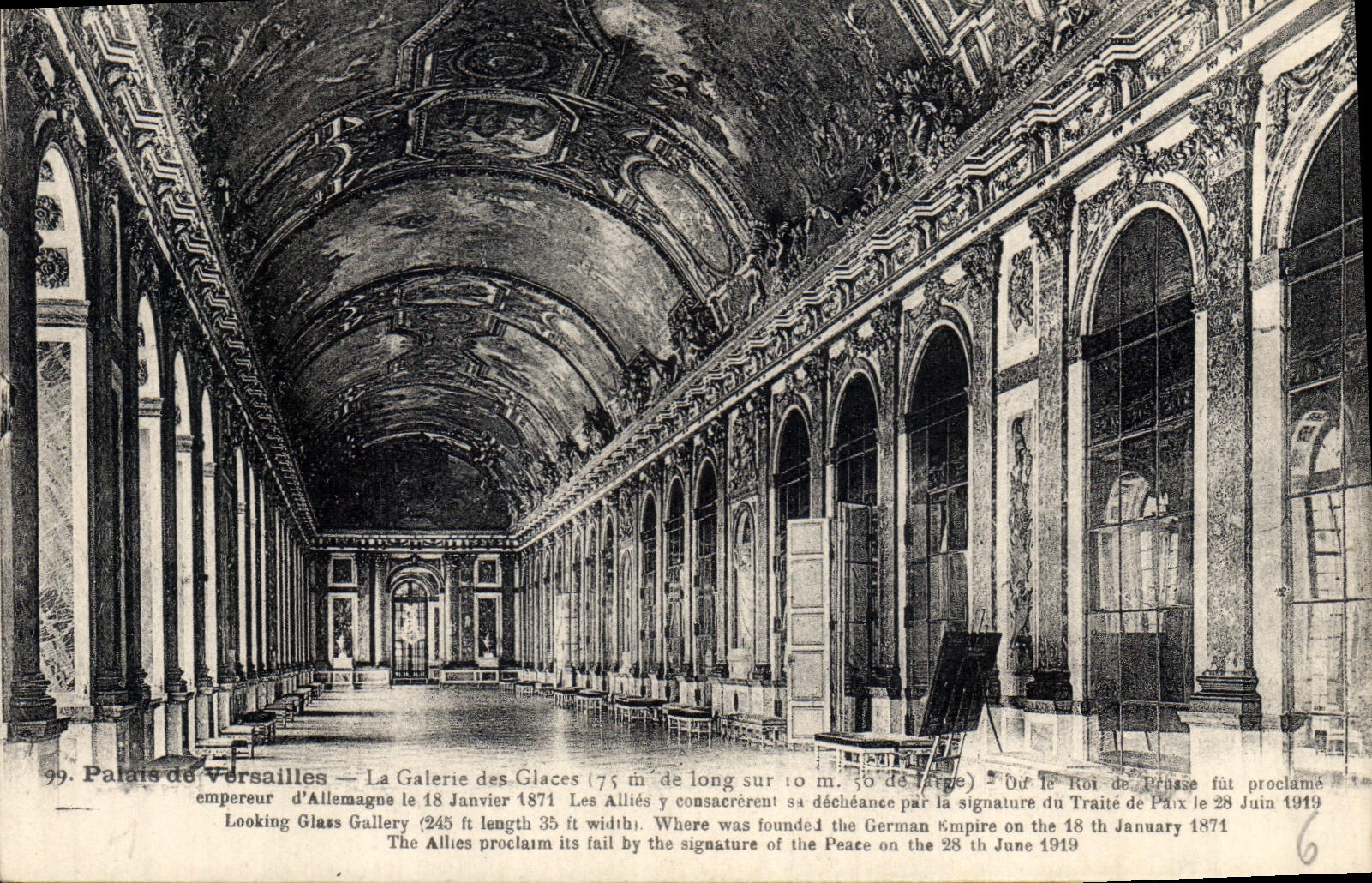Palais de Versailles — La Galerie des Glaces — Éditeur: Bigot, Paris, n°99