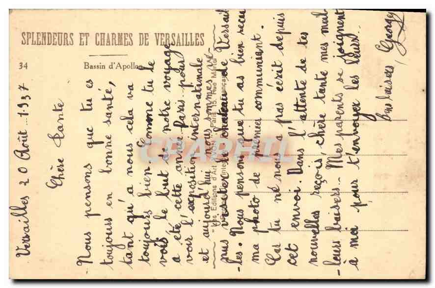 CPA Splendeurs et Charmes de Versailles Bassin d'Apollon  — Verso